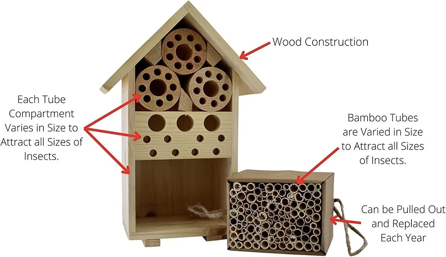 Wooden beehive insect Hotel Outdoor garden solid wood small bee house