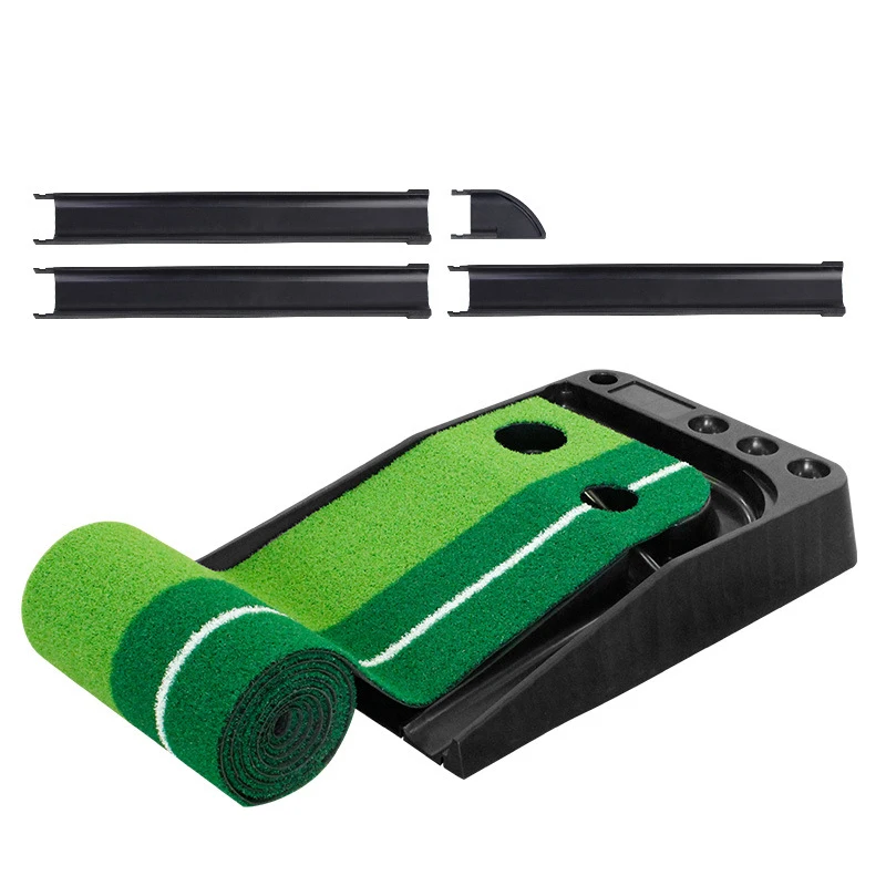 3/3.5m Indoor Golf Putter Trainer Set Golf Practice Putting Golf Mat Green Fairway   Trainer With Baffle Training Aids