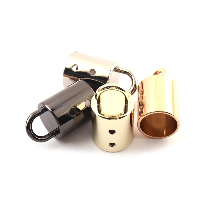 Custom Zinc Alloy Steel Engraved Decorative Bell Stopper Rope Cord End Lock Cap