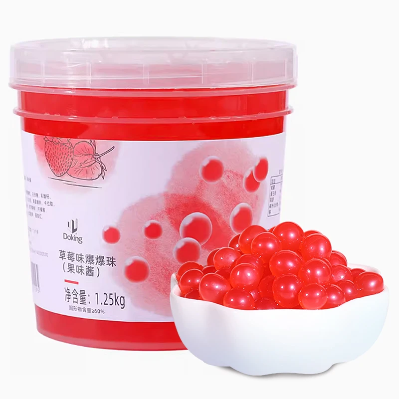 Doking Factory Wholesale Juice Popping Boba Bursting Juicy Ball Ingredients Bubbles