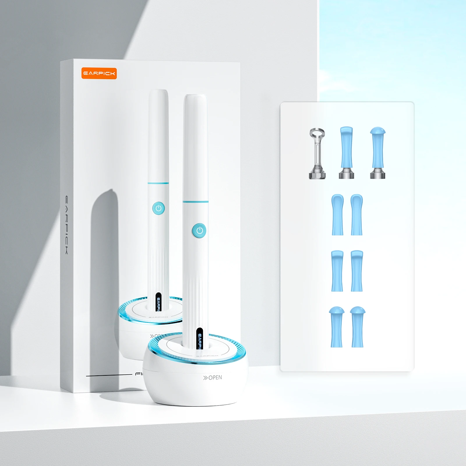 2024 Best Seller  Ear Spoon Wax Remaval Visual iOS Android Digital Ear Cleaning Endoscope WiFi 1080 With Monitor