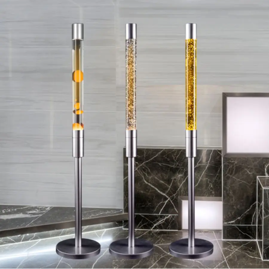 Wholesale cheap portable 16 inch 220v hotel cylindrical fine metal round aluminum base lighting lava lamp