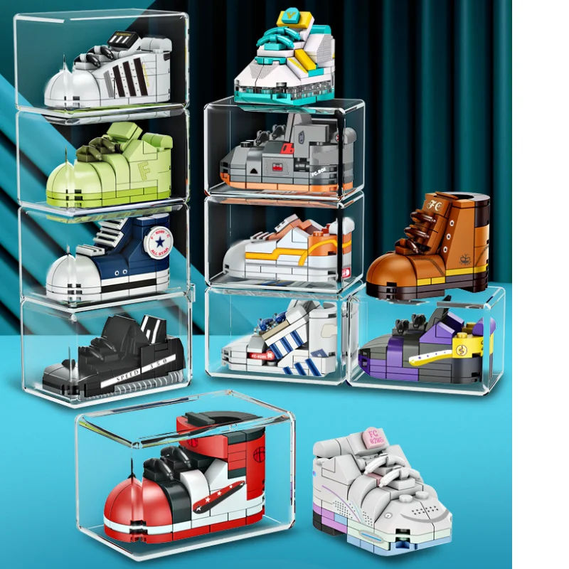 Multiple Plastic Mini Shoes Building Block 3D Puzzle Toy kid Brick BlocK Gift Educational toys