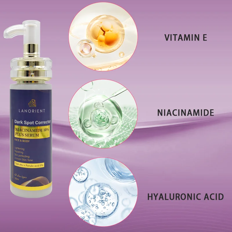 Private Label Natural Organic Vegan 10% Nicotinamide Skin Brightening Pigment Correction Facial Serum For All Skin Types