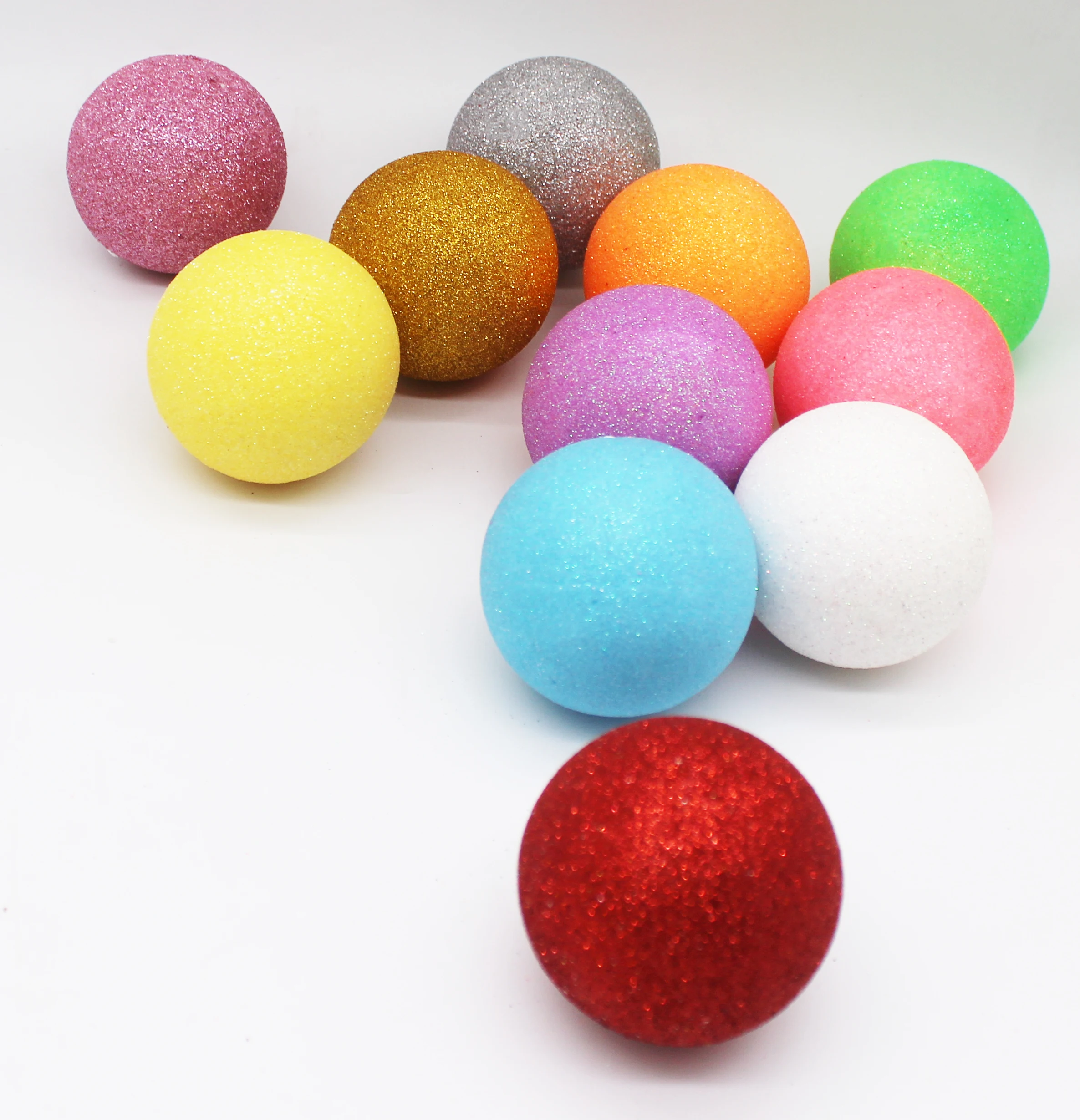 6.3cm Christmas Glitter Foam Ball Golden GLITTER BALL VASE FILLER Christmas Balls For Wedding Project