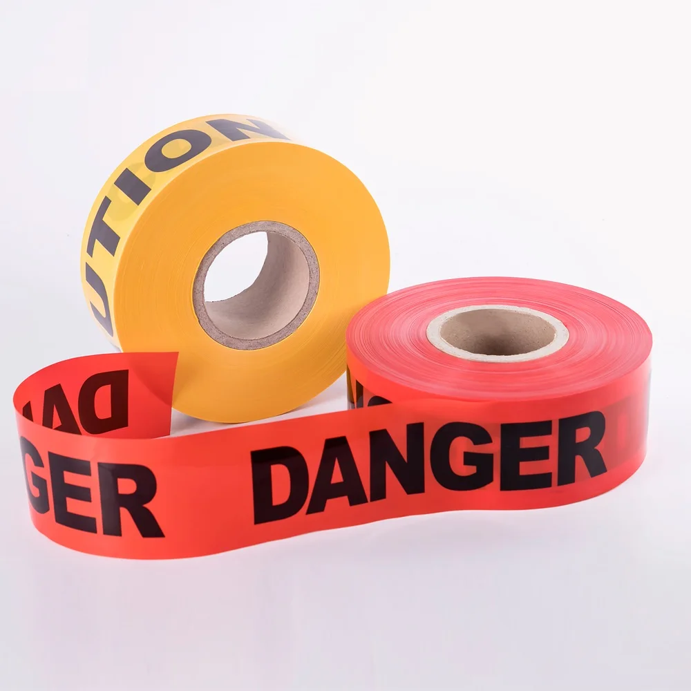 No-Adhesion Logo Printed Yellow Barrier Roll Custom No Adhesive Caution Warning  Tape