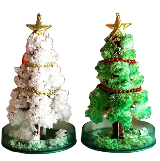 
Magic paper blossoming cherry tree Christmas tree toy soaked romantic pink crystal colorful Christmas decoration 