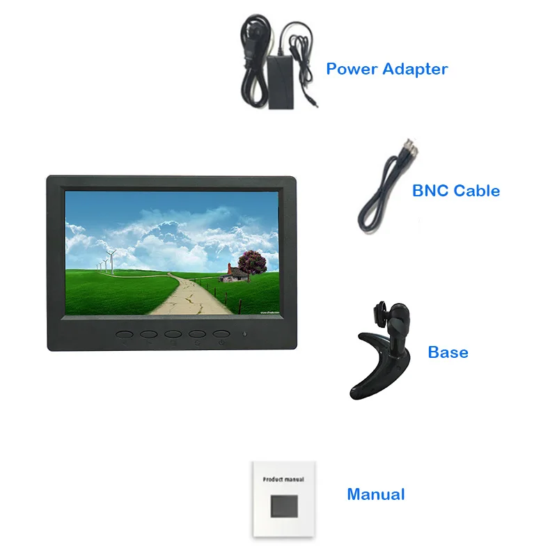 ZHIXIANDA завод горящих продаж 7 дюймов IPS cctv автомобиль портативный для контроля уровня сахара в крови с HD-MI с байонетным коаксиальным разъемом VGA USB AV вход