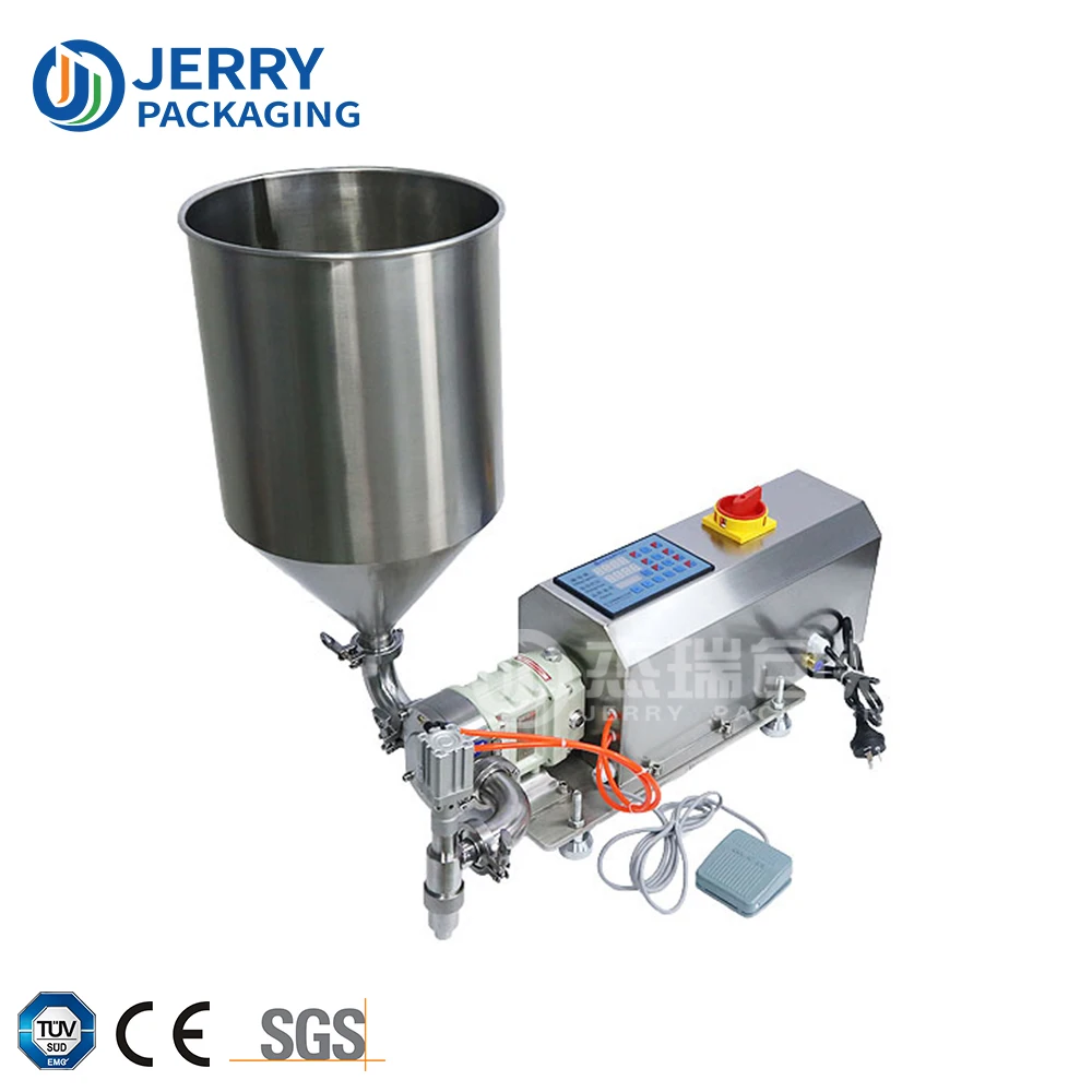 Small Semi Automatic Manual Rotary Lobe Pump Filler Lotion Shampoo Liquid Soap Cosmetic Cream Jar Bottle Filling Machine