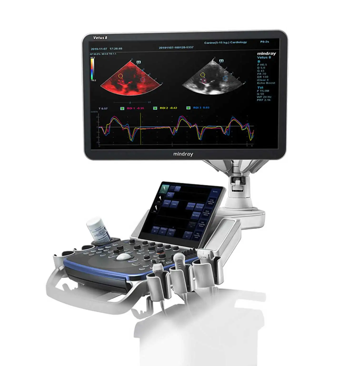 Original Brand Mindray Vetus 8 Vetus 7 Veterinary Color Diagnostic Ultrasound System with 23.8-inch high resolution LED Monitor