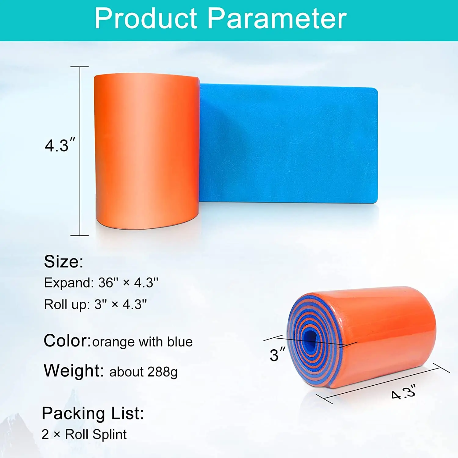 HKJD Lightweight Waterproof Moldable Splint Medical Roll Splint Emergency Aluminum Splint