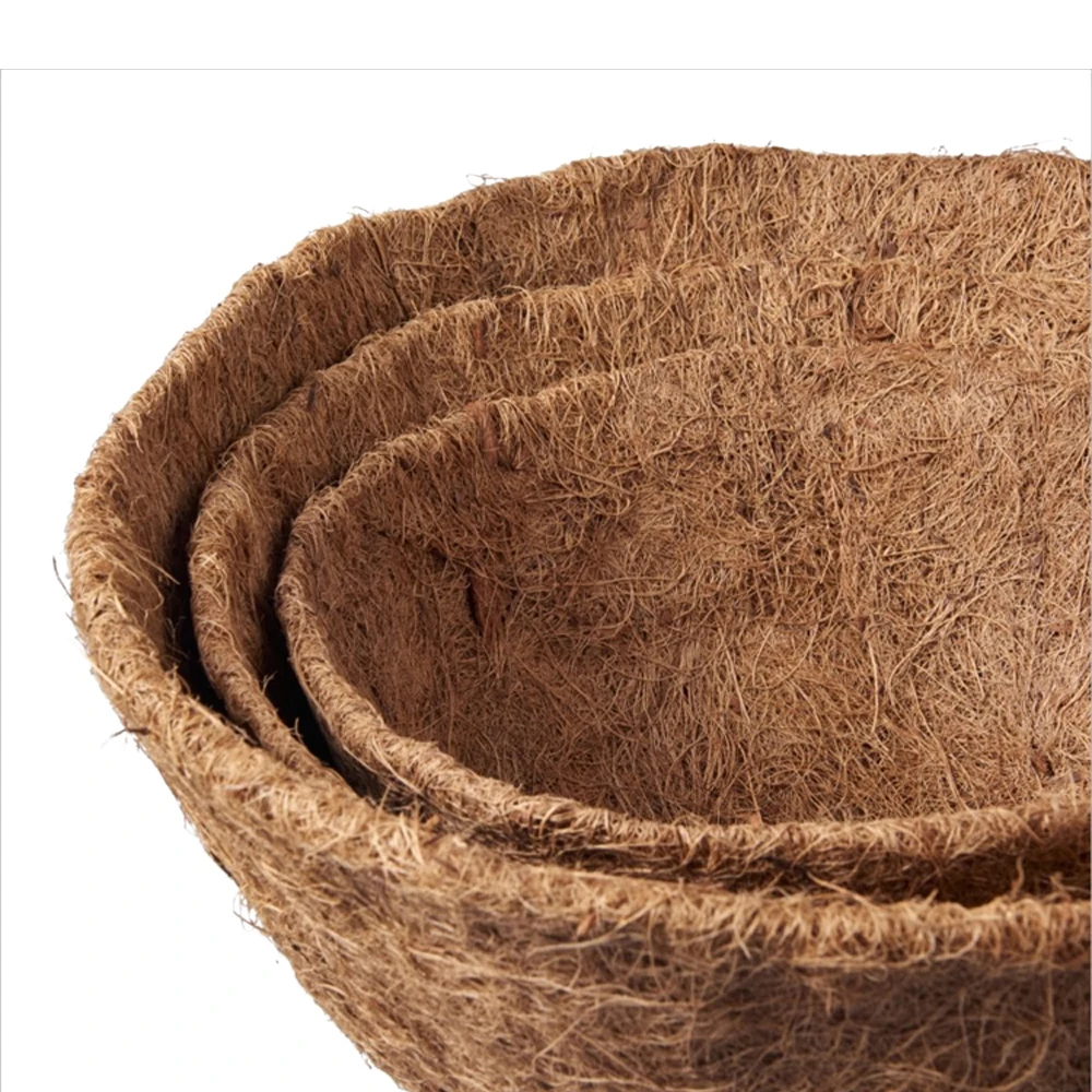 Garden Decoration Indoor Outdoor Metal Hanging Plant Basket Round Coco Coir Liner coconut Flower Pots