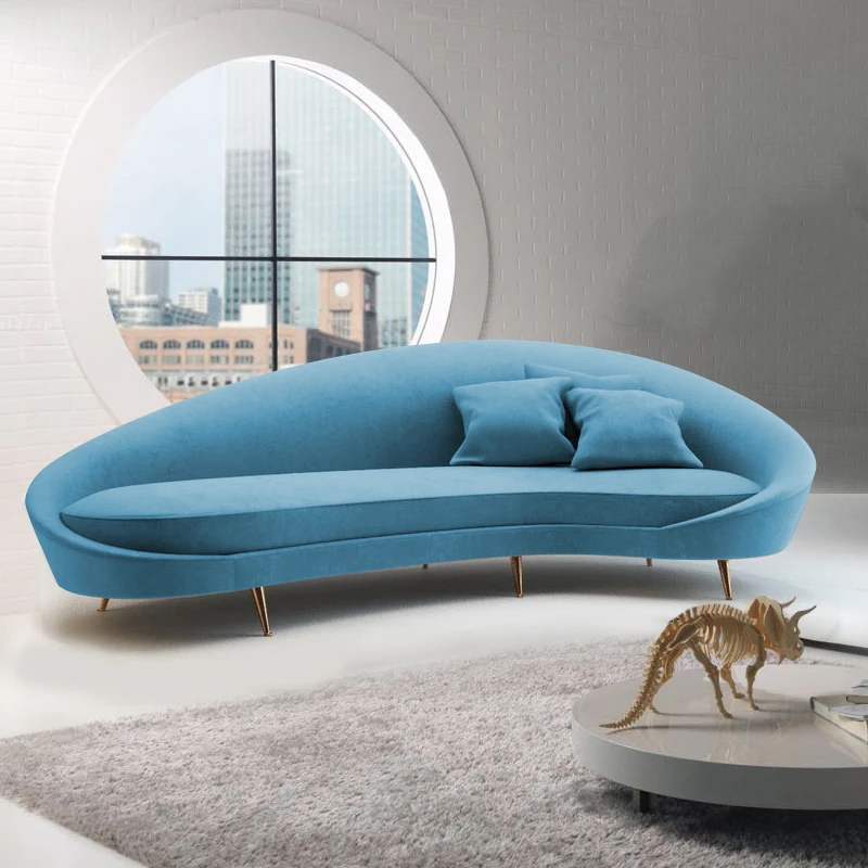 
Artistic hotel arc sofa villa creative living room fabric sofa 