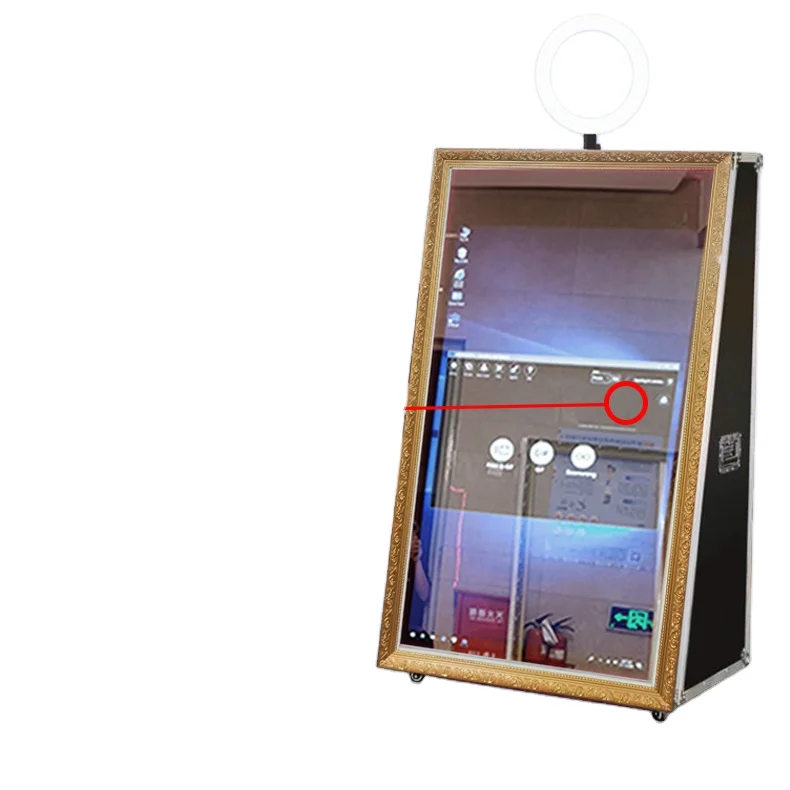 Stylish and shiny 55-inch multi-touch screen instant mirror photobooth