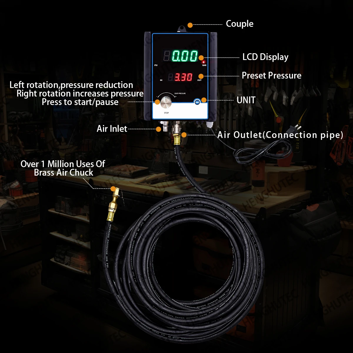 Full-Auto LED Digital Tire Inflator - Electric Air Pump for Vehicle and Car Tire Inflation