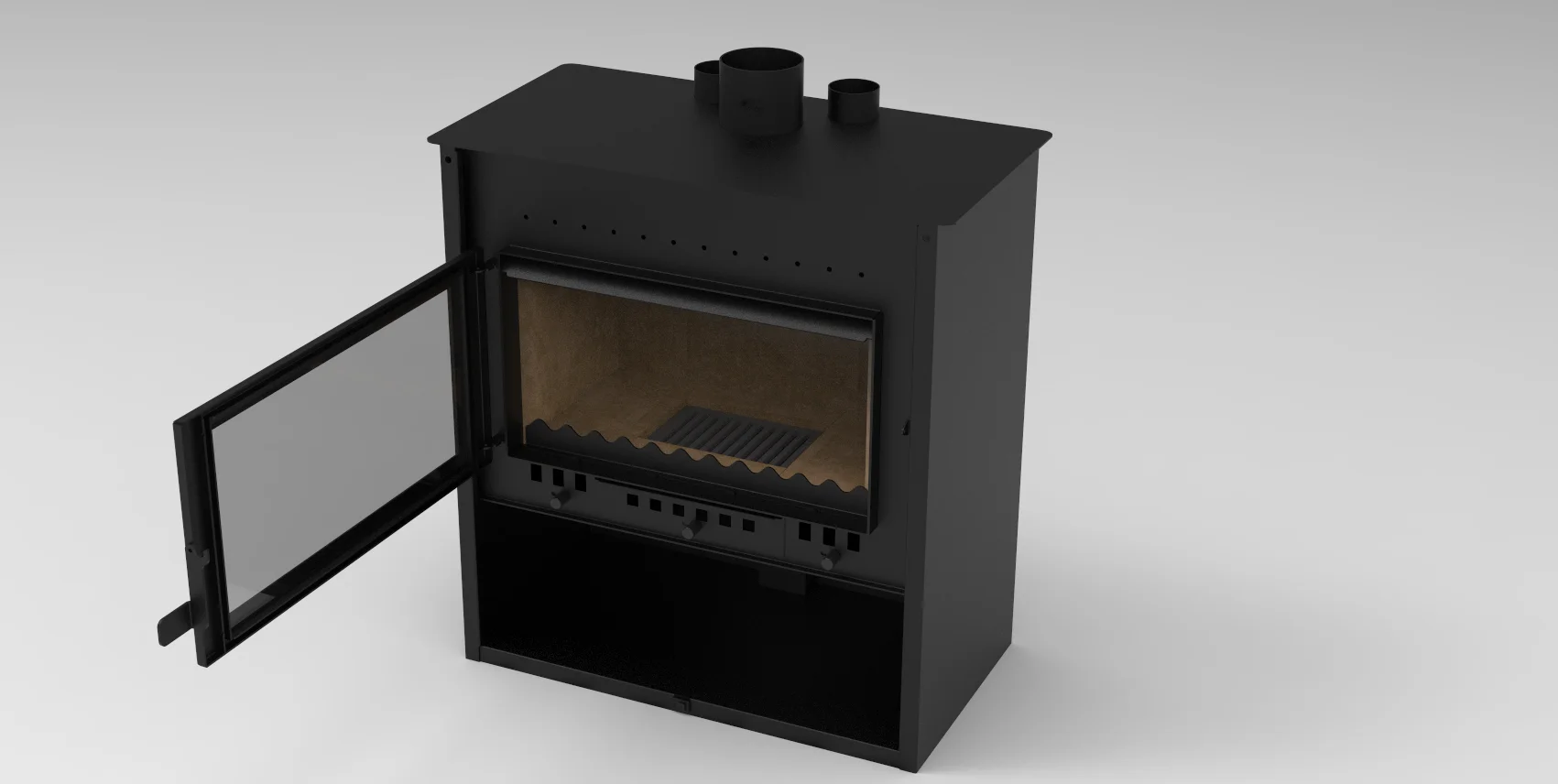 19kw ducted wood burning stove with ventilation good quality wood stove with blower fan
