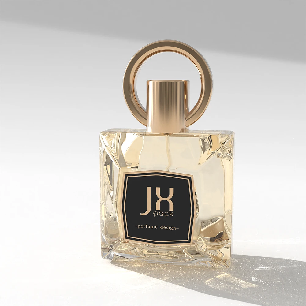 Custom 30 50 100 ml Unique Cosmetic Glass Spray Pump Bottles Luxury Empty clear Fragrance Perfume Bottle