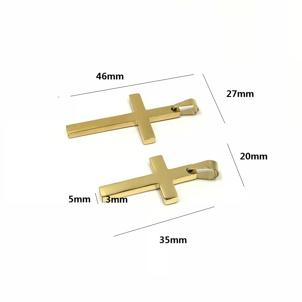 DAICY wholesale fashion simple 18k gold stainless steel cross pendant men