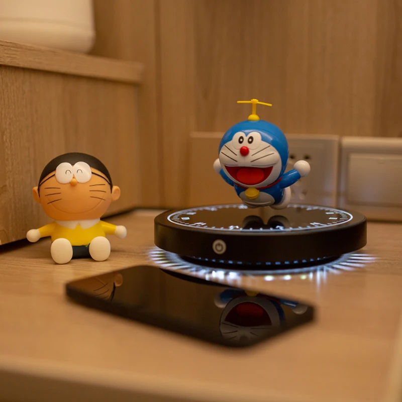 Best selling christmas cool gift magnetic levitation floating OEM Doraemon super heros spiderman toy anime figure action