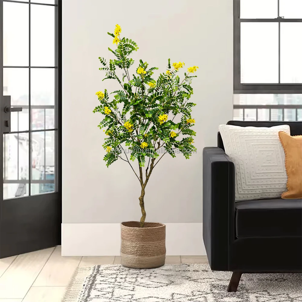 new product faux bonsai tree locust tree decoration pot plants with artificial flowers garden landscape plant artificial plant
