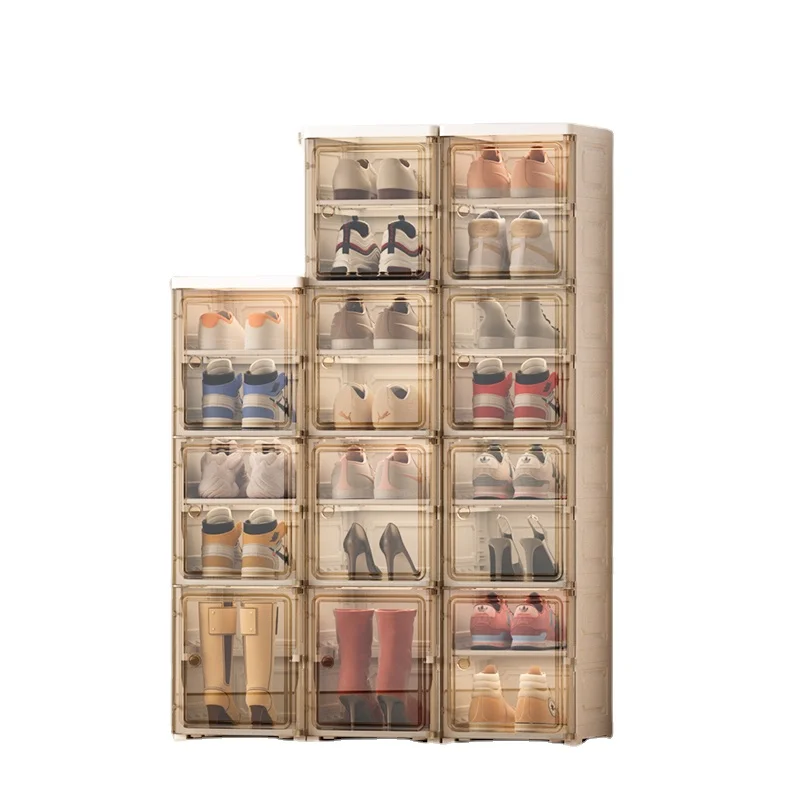 Shoe Boxes Front Clear Magnetic Shoe Box Packaging PET PP  Stackable Customized Shoe Boxes Storage
