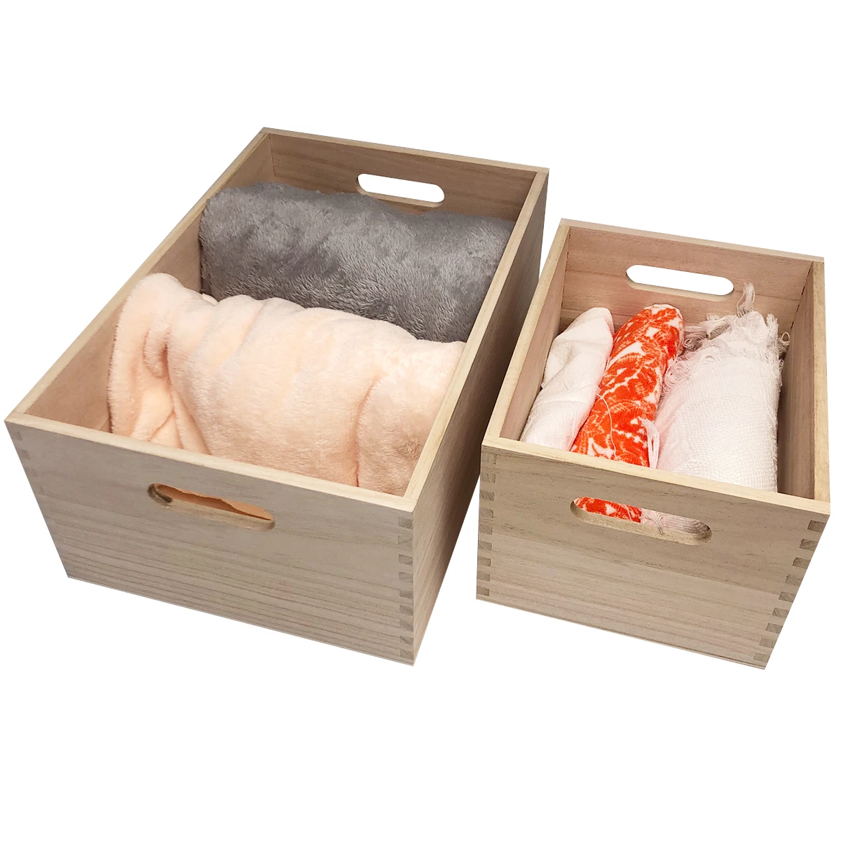 kitchen storage boxes bins rack storage stackable bamboo paulownia wood collapsible organization and storage bin boxes