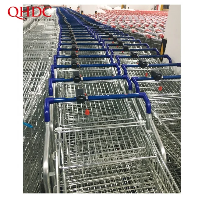 2-tier metal folding shopping cart supermarket hand trolley