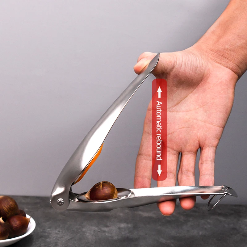 Optimal Usage Polished 201 Stainless Steel Kitchen Gadget Nut Cracker & Chestnut Peeler Opener Pecan Walnut Fruit Vegetable Tool