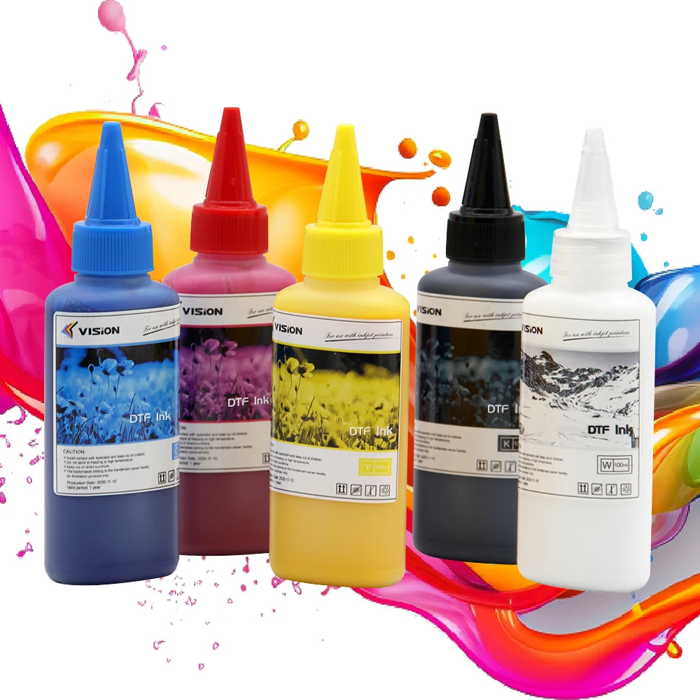 100ml High Quality Premium Color Bottle DTF White Tinta Pigment DFT Ink For Epson I3200 XP15000 L805 L1800 Printer