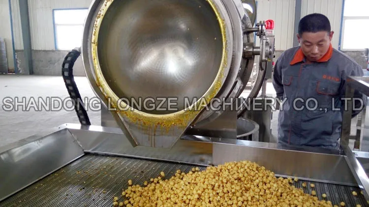 
Cheap Price Mushroom Caramel Gas Electric Popcorn Machine Popcorn Continuous Production Line Large Capacity 