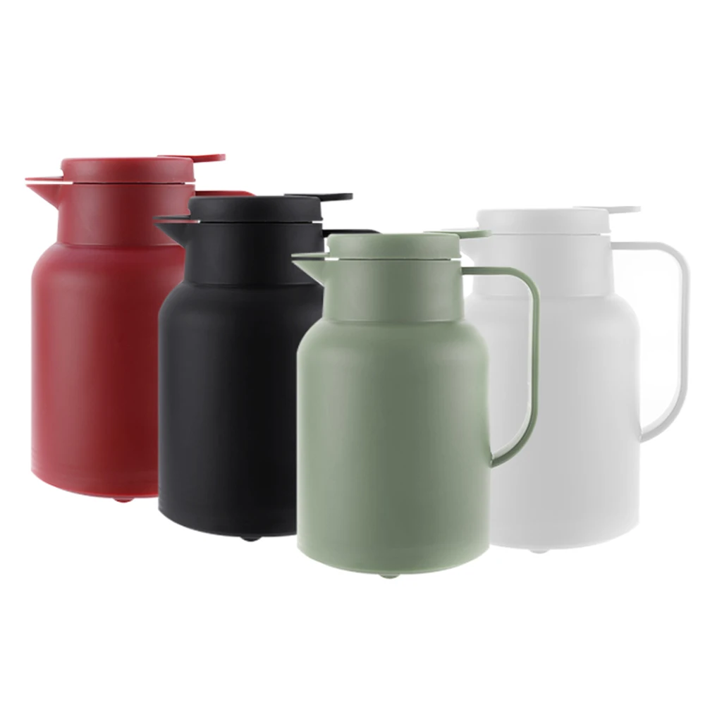 Южная Америка 1.0L популярный индивидуальный логотип цвета Красный Кофейный кувшин стеклянный внутренний PP внешний вакуумный термокувшин