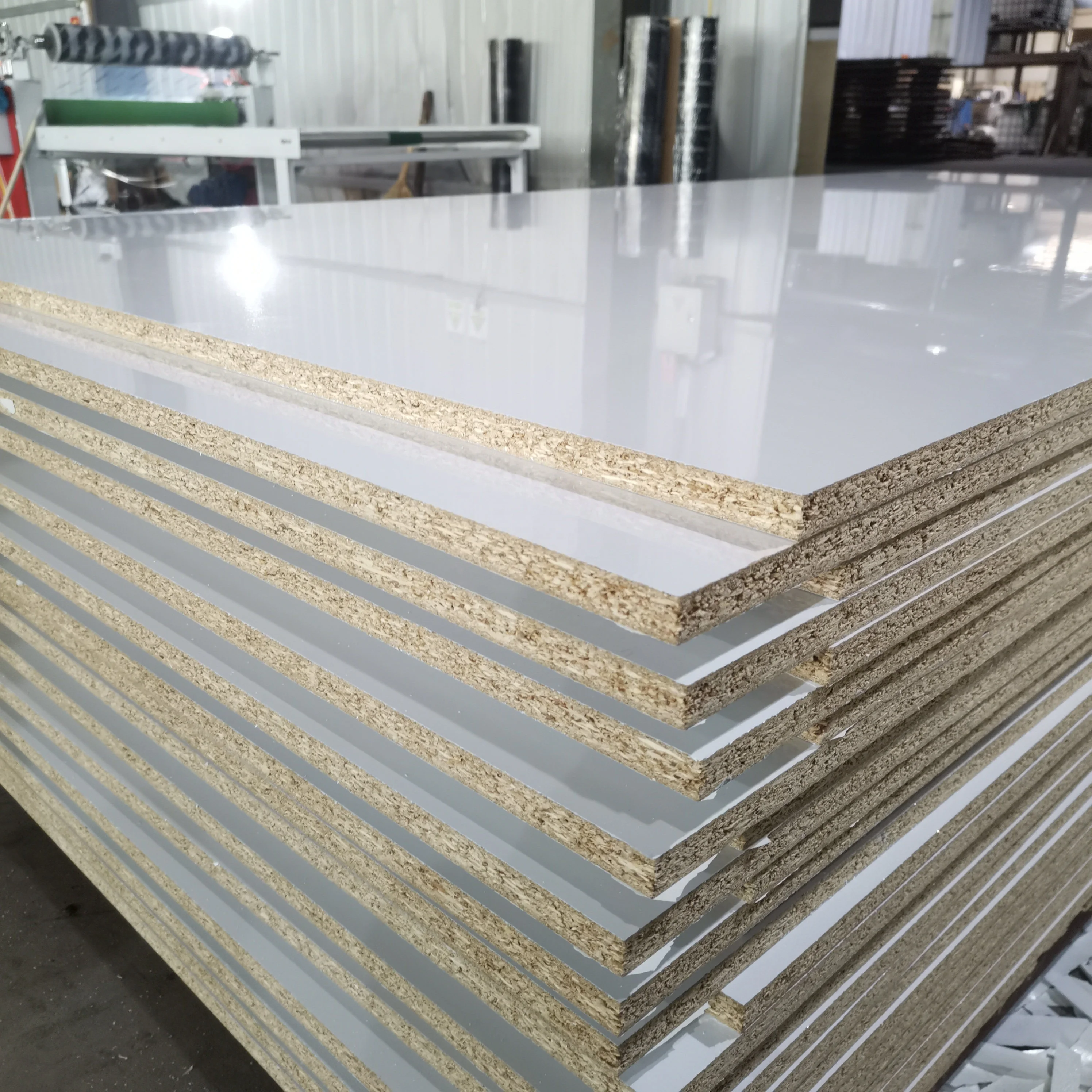 Custom  high glossy Titanium porcelain paper laminated engineered wood boards