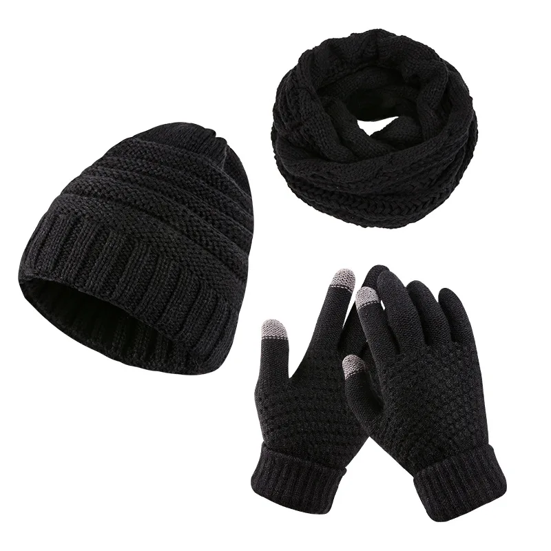 Explosive Models Winter Hats And Scarf Knitted Women Winter Hat And Scarf Set Knitted Hat Mittens Scarf Set