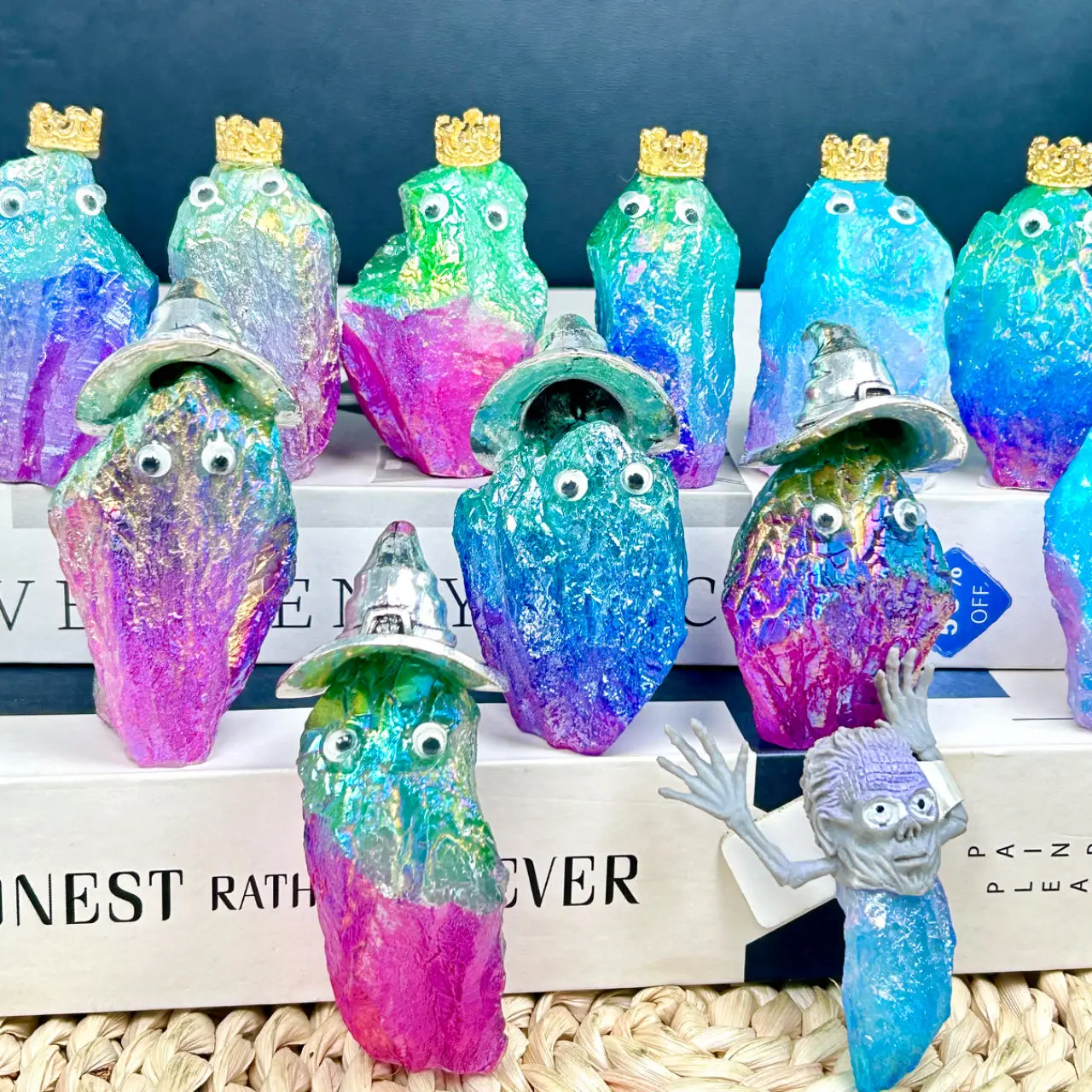 Wholesale Fanshi High Quality Crystal Carving Plating Sprite Goblin Figurine Feng Shui Ornaments Engraving Home Decor Gift