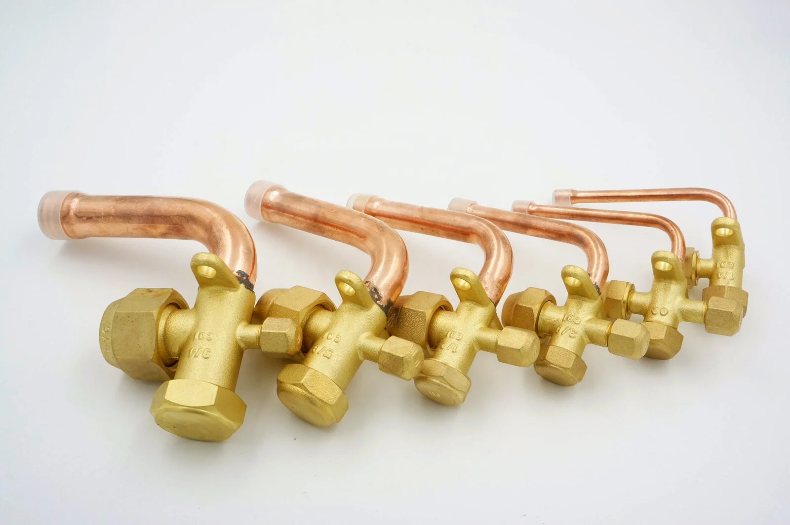 Copper  Split Valve Thicken Air Conditioner Valve BSP Thread 3 Way Bend Flare Tube Expansion Valve for Air Conditioner
