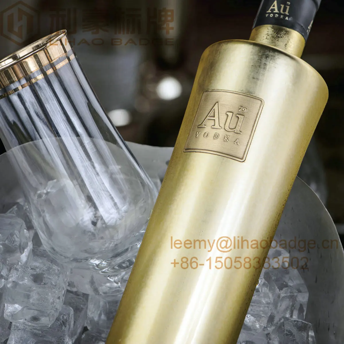 brut wine bottle aluminum metal glossy gold red heart packing sticker label