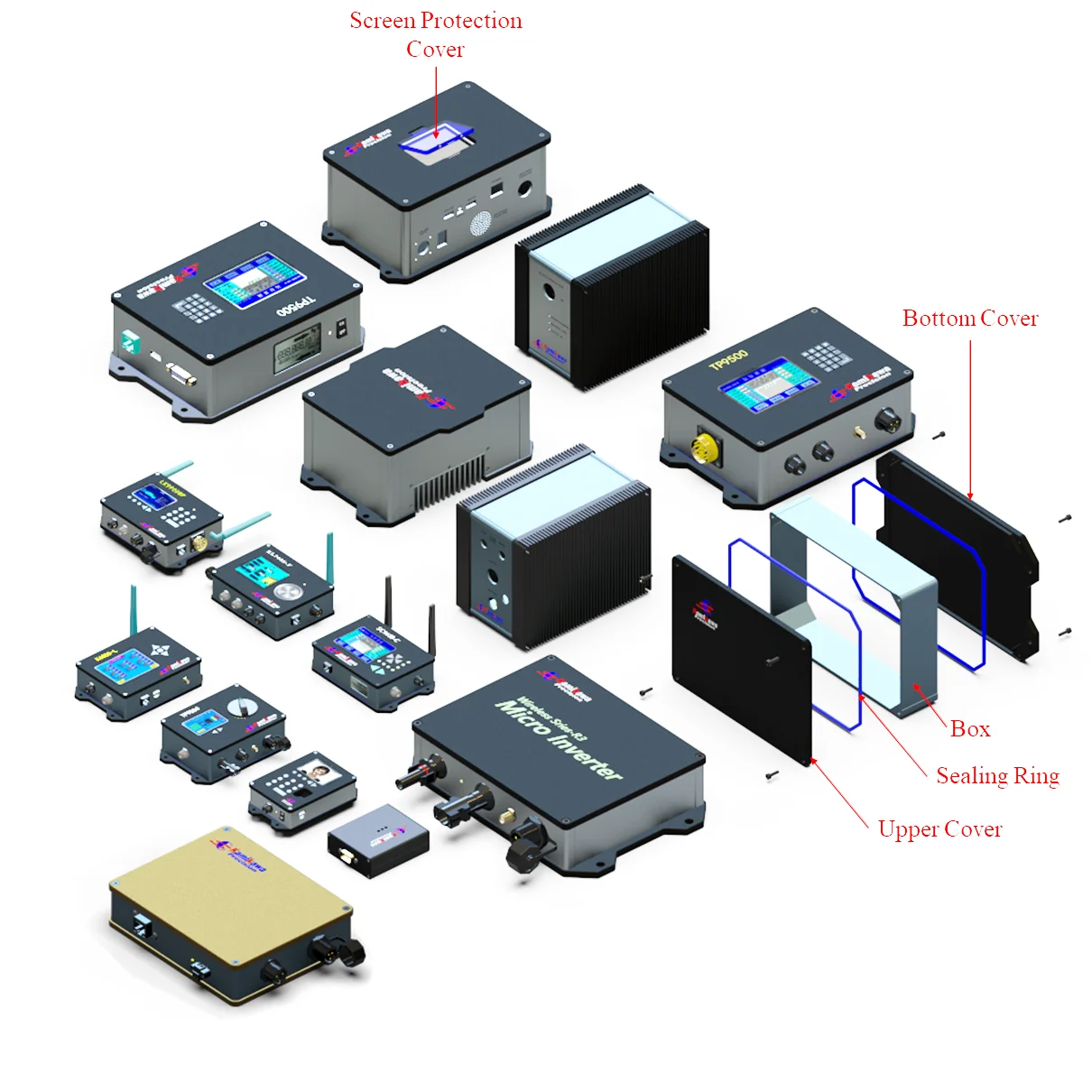 Customized metal aluminum extruded Junction Box power bank case various electronic instrument icnc machining service