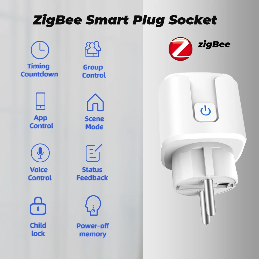 SMATRUL 16A Tuya монитор контроля потребляемой мощности Zigbee гнездо адаптера переменного тока EU FR универсальная розетка Smart Life голосовой таймер Google Home