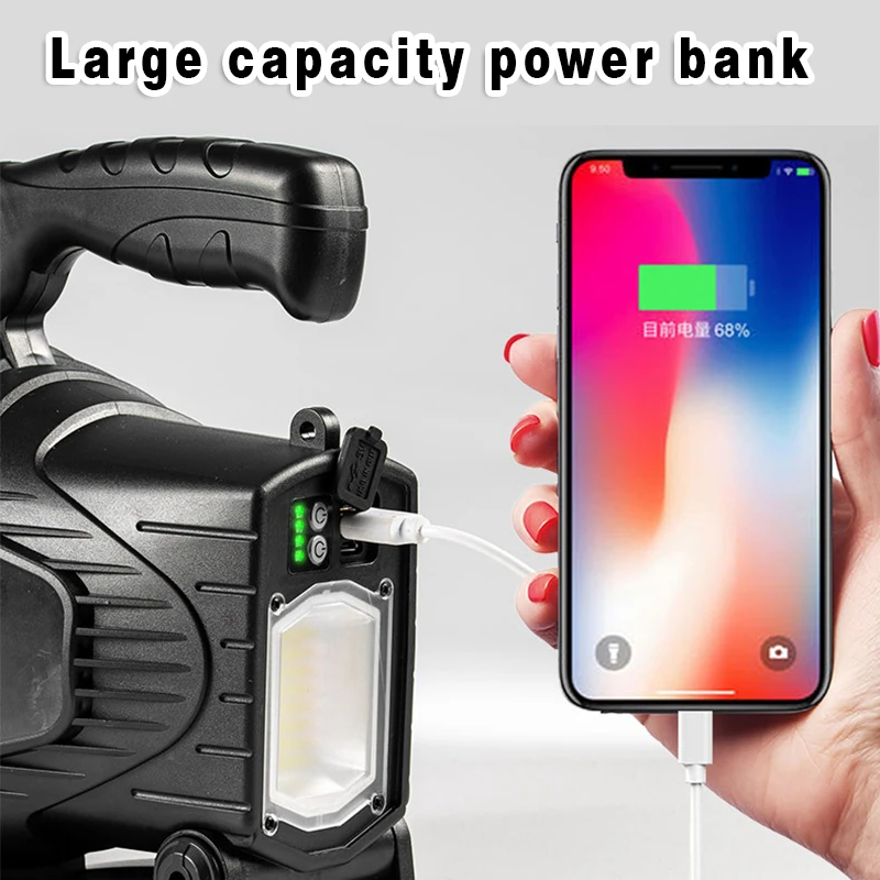 Outdoor Camping Portable Powerful Lamp Torch Led Spotlight Flashlight Searchlight With P90 Lamp Beads