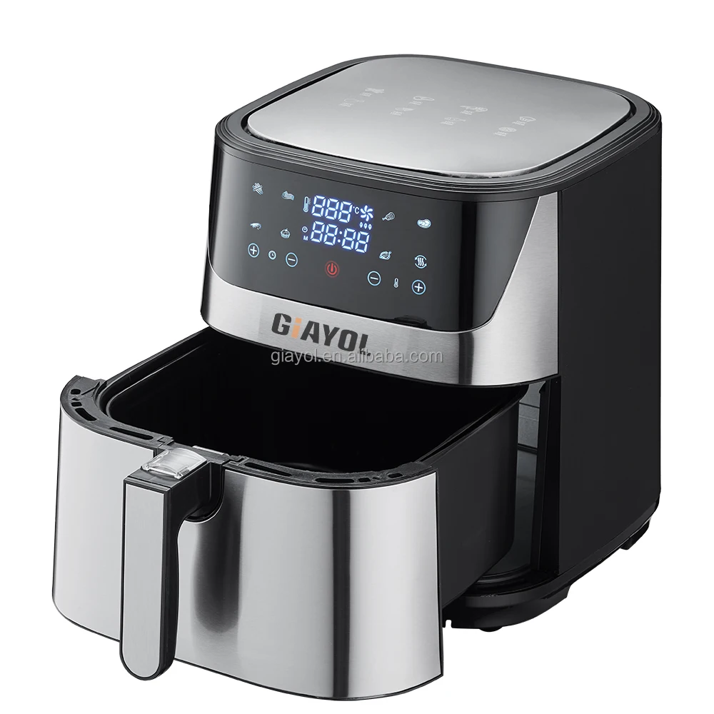 2023GIAYOL NEW 8.5L Stainless Steel Galvanized Metal inner Cavity 6.8L 8L 9L12L Electric digital visible Air Fryers with basket