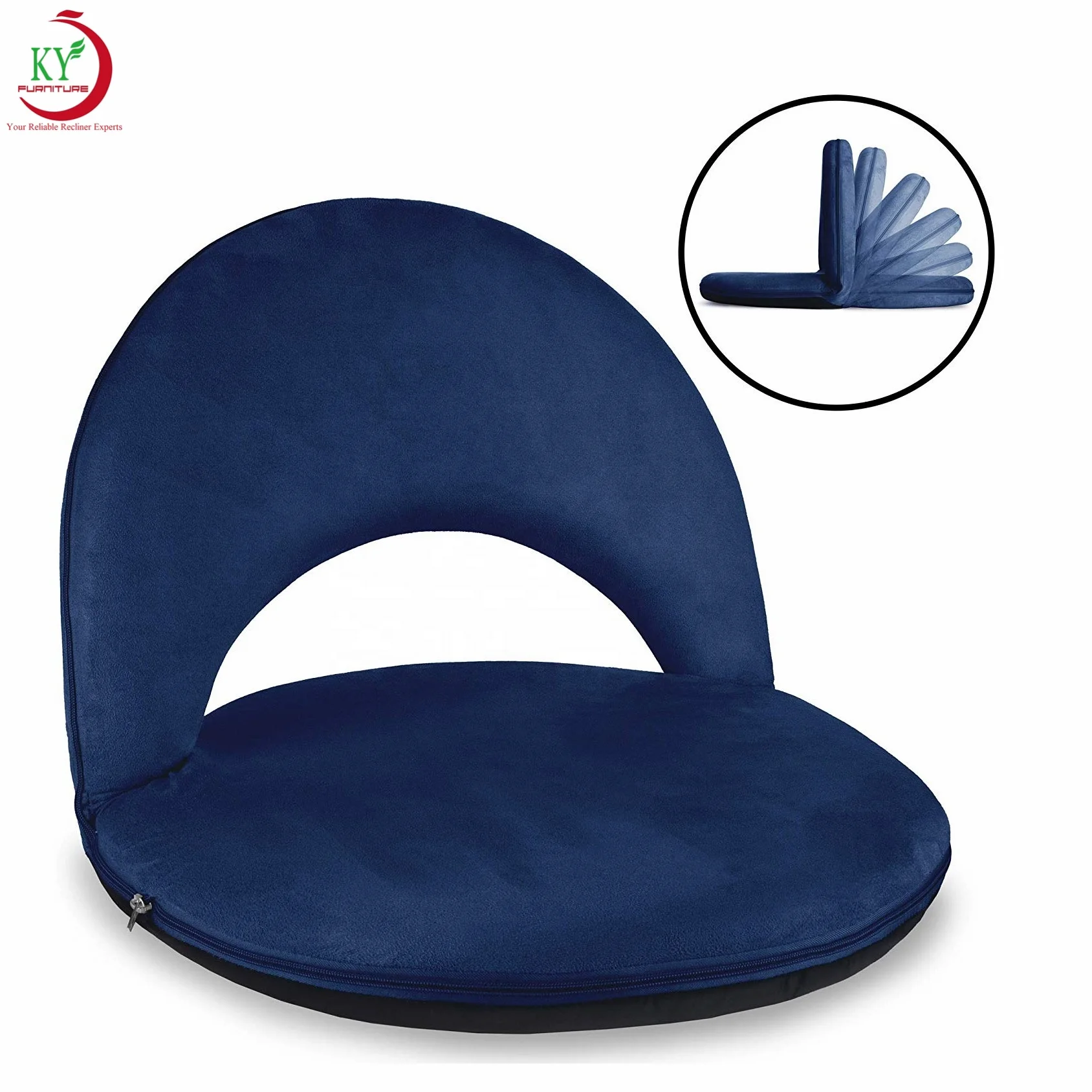 JKY Furniture Best Rated Multipurpose Adjustable Floor Folding Sofa Chair Cushioned Recliner Ergonomic Lounge Chair For Ground