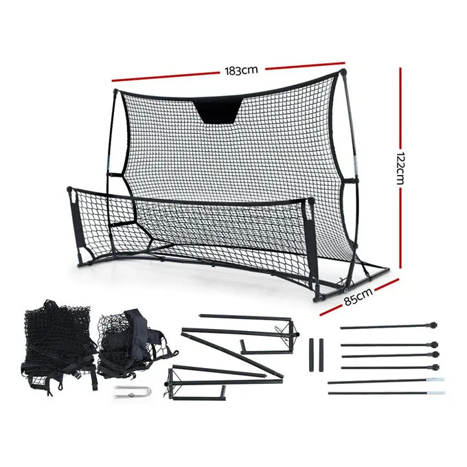 Portable Soccer Rebounder Net, 2 in 1 Soccer Goal Net for Passing and Volley, Soccer Trainer for Team or Solo Training
