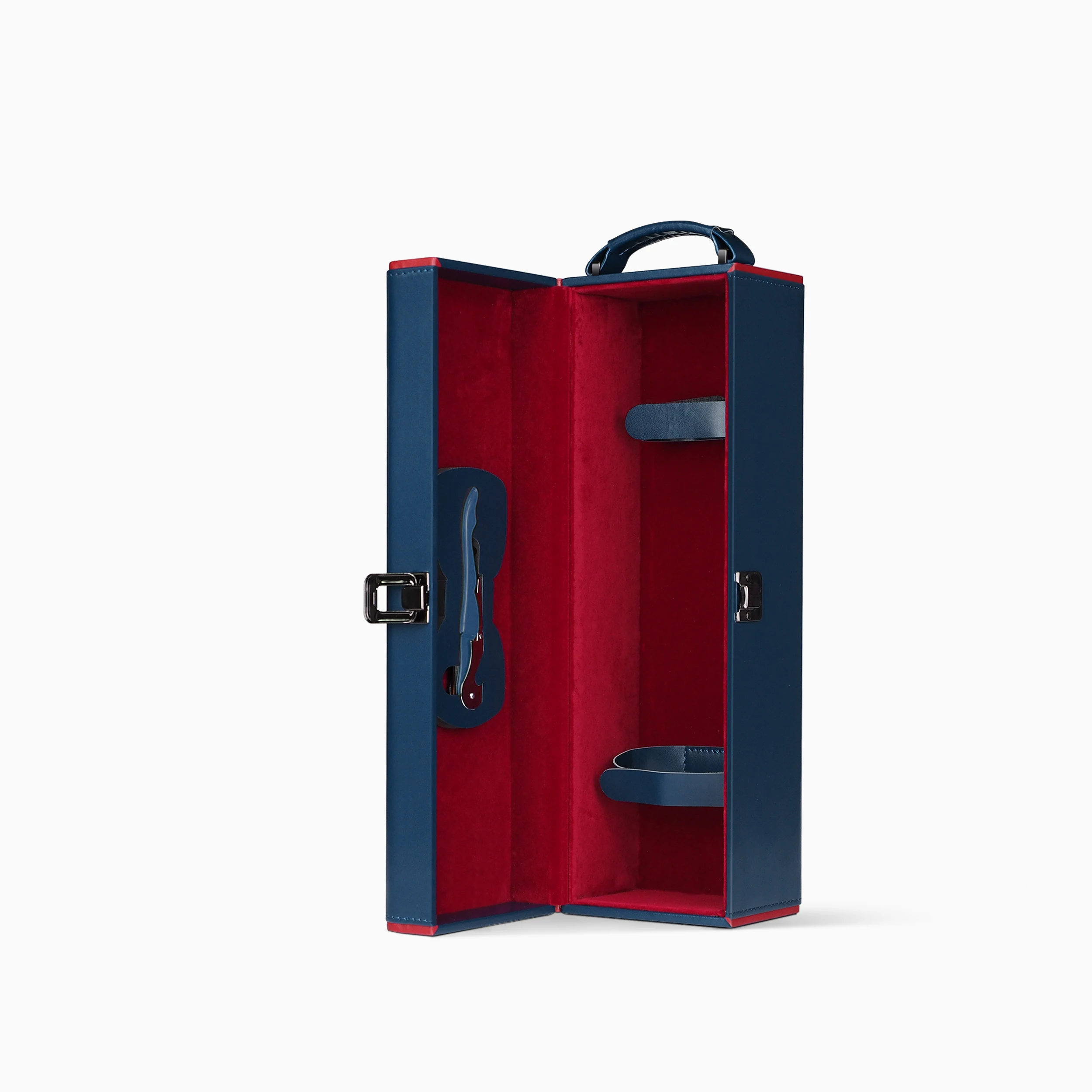 Ready to ship luxury PU leather single wine bottle display case