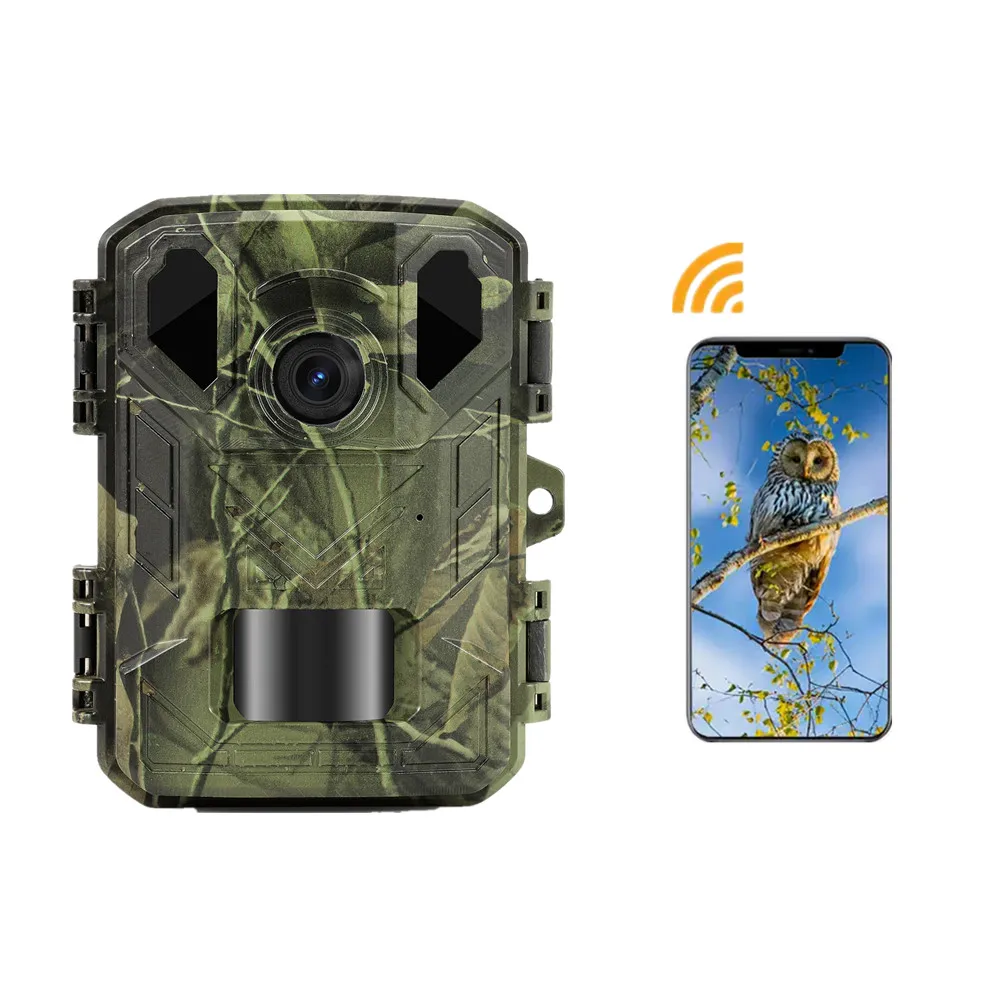 Mini model for easy hiding IP65 4K Waterproof  Bluetooth&WiFi  Control  Motion Activated APP  Trail Wild Animal Detector Camera