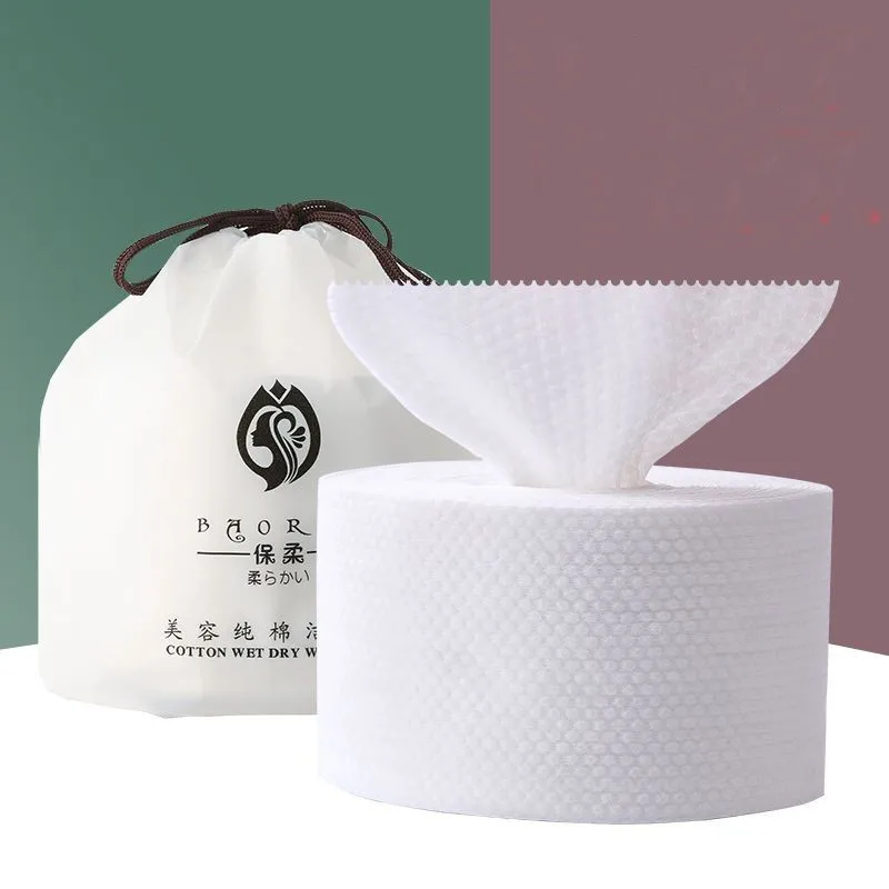 Baorou Cotton Towel Rolls Disposable Cotton Non-woven Fabric Cleansing Facial Cotton Tissues
