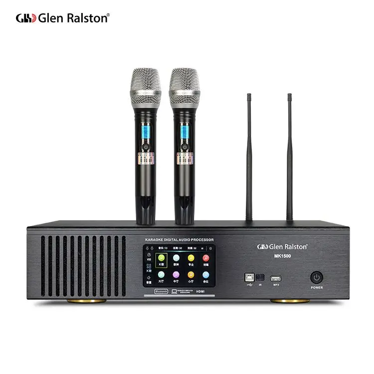 Glen Ralston 600 Вт * 2 Высокая мощность три в одном с беспроводным микрофоном функции эхо-реверберации усилитель мощности