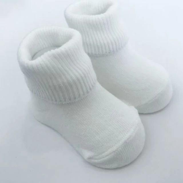 Premium Nonslip 100% Pure Cotton Baby Socks Wholesale Cotton White Color Baby Socks Made in Korea