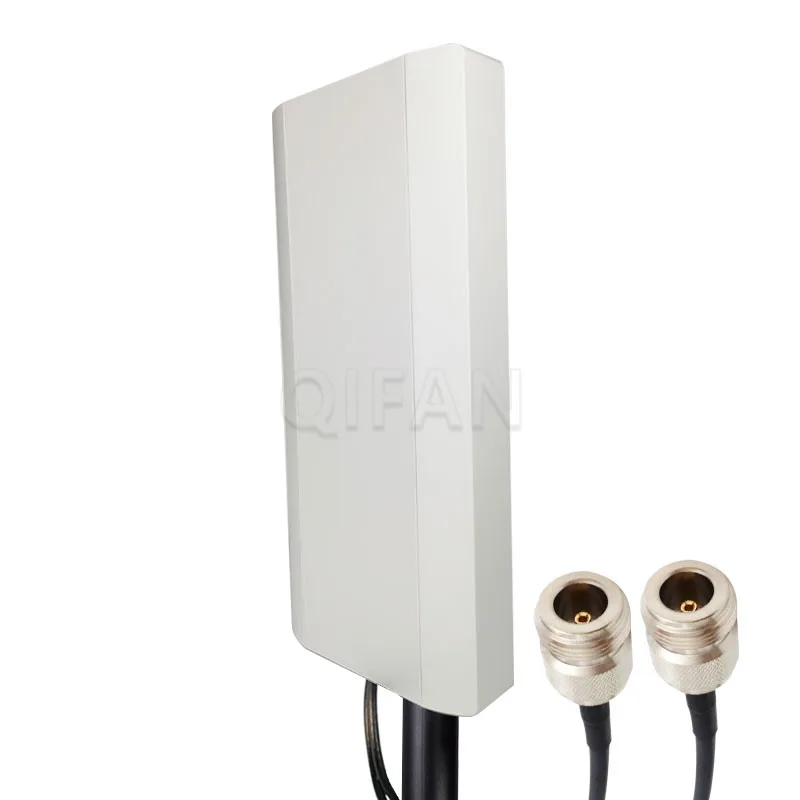 QIFAN 2x22dBi hyper MIMO antenna 1700-2700MHz 3G 4G LTE hybrid MIMO antenna Big Gray Version