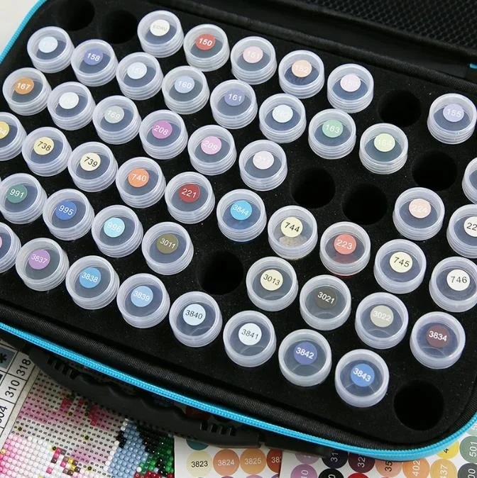 Diamond Dot Art Organizer Tool Set DMC Stickers Multi Pen Diy Diamond Painting Tools Accessories Storage Box