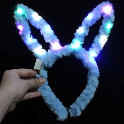 Easter Party Hot Pink White Long Ears Latex Bunny Ears Plush Decoration Headband